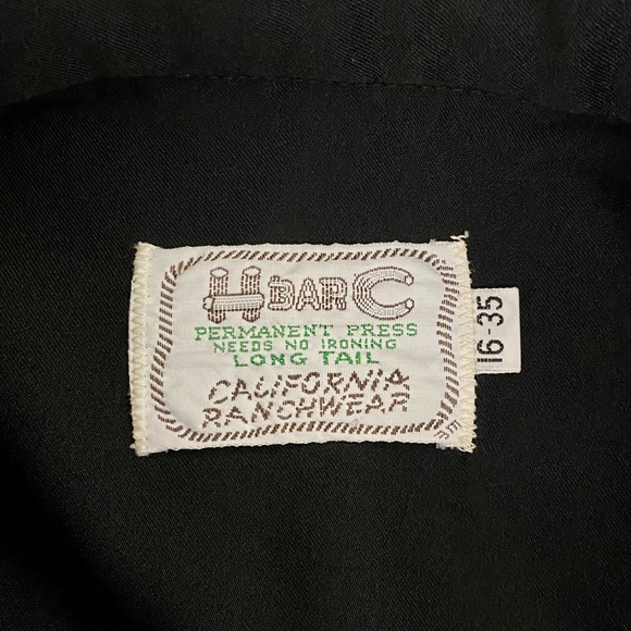 Vintage 50s Black H Bar C Ranchwear Embroidered Shirt. Size 16-35 - Picture 5 of 8